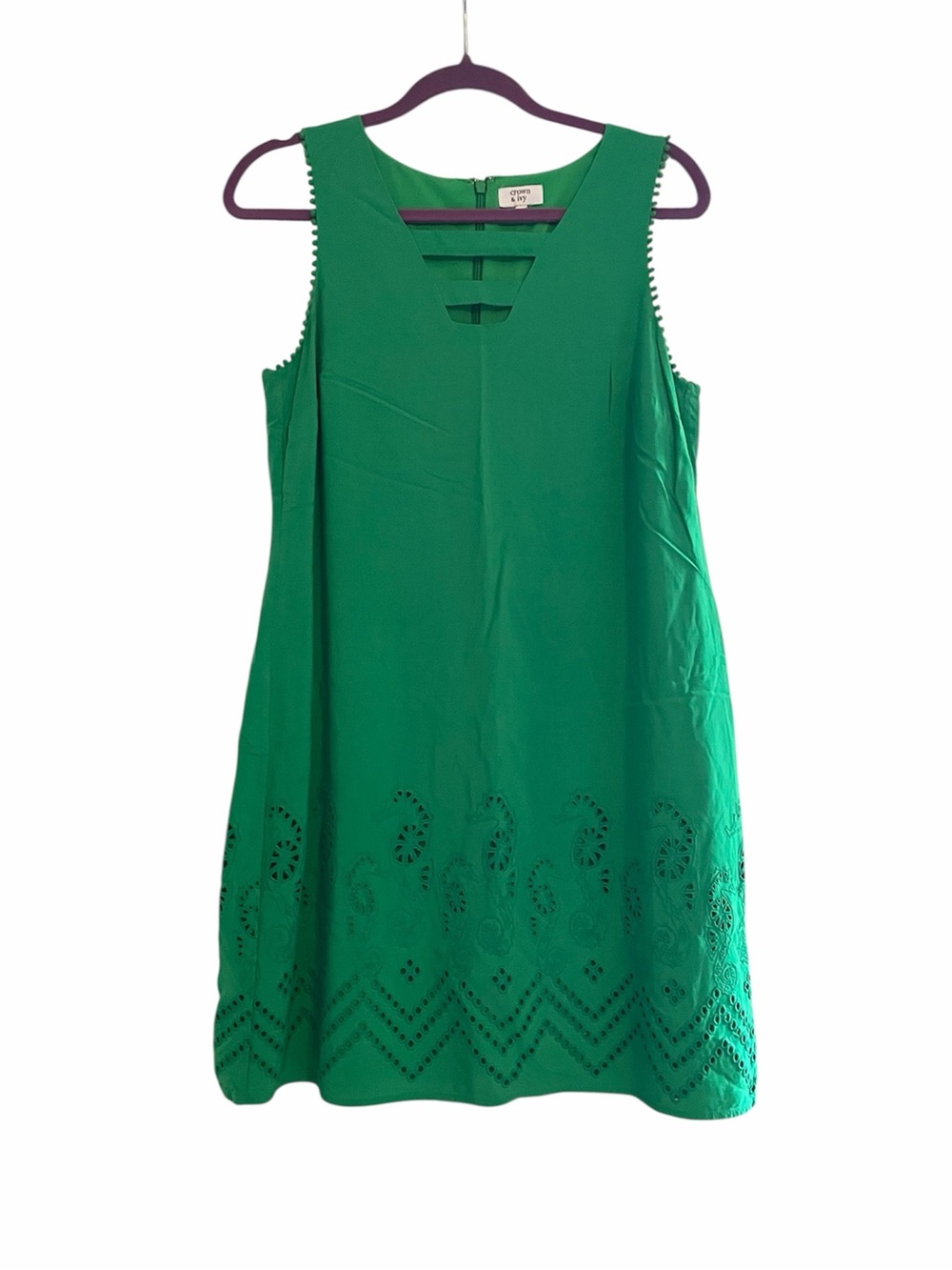 Crown & Ivy Green Seahorse Lined Sleeveless Dress 6